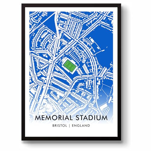 GroundDesigns Carte commémorative du stade de football BRISTOL ROVERS A3