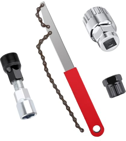 Llave Cadena de Bicicleta, MXTIMWAN Látigo y Cadena Látigo con Cassette, Desmontables Bicicleta, Extractor de Piñones Bielas de Bicicleta, Juego de Herramientas Cadena de Bicicle