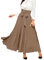 Damen Plissee-Röcke, A-Linie, Riemchen, hohe Taille, Stretch, solide, Midi-Lang, Maxi-Röcke, Freizeitröcke, khaki, 36