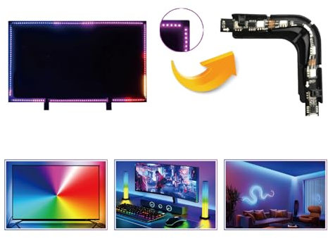 90°LED Profil Eckverbinder,LED Streifen Verbinder Ecke,LED Verbinder,LED Strip Verbinder,LED Nahtlose Stecker, Universal LED Streifen Eckverbinder, Passend für 8mm-12mm LED Streifen Stecker Kit 4PCS