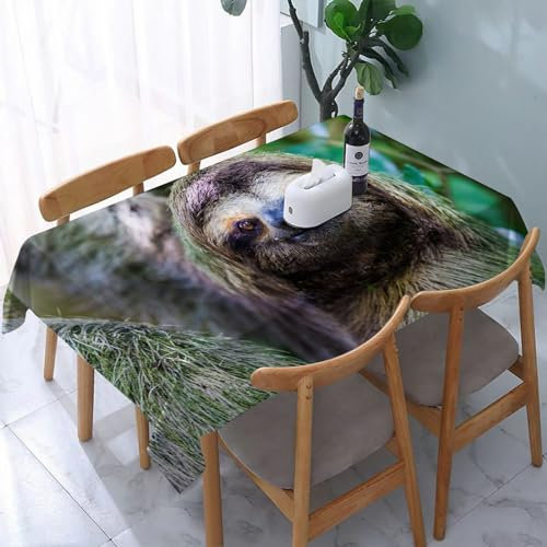 YOIUE Tischdecke Rechteckig Abwaschbar,Faultier Manuel Antonio Nationalpark Costa Rica Mittelamerika,Table Cloth für Küche,Esstisch,Couchtisch,Parteien,Abendessen137 x 183 cm