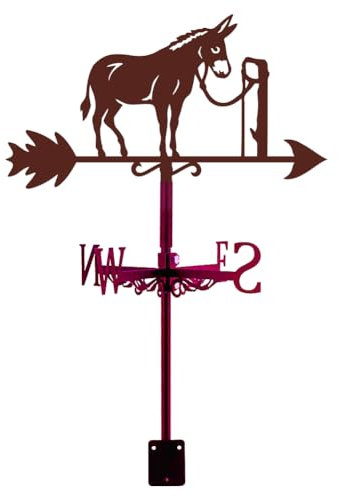 SUPERDANT Esel Wetterhahn Tier Wetterhahn fürs Dach Esel Wetterfahne Gebundene Esel Wetterfahnen Ornament Outdoor Eisen Dach Bauernhaus Garten Outdoor Hof Zuhause Dekor Geschenk