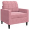 vidaXL Sessel, Relaxsessel Sofa für Wohnzimmer, Loungesessel Polstersessel Metallgestell, Fernsehsessel Ruhesessel Clubsessel, Rosa Samt