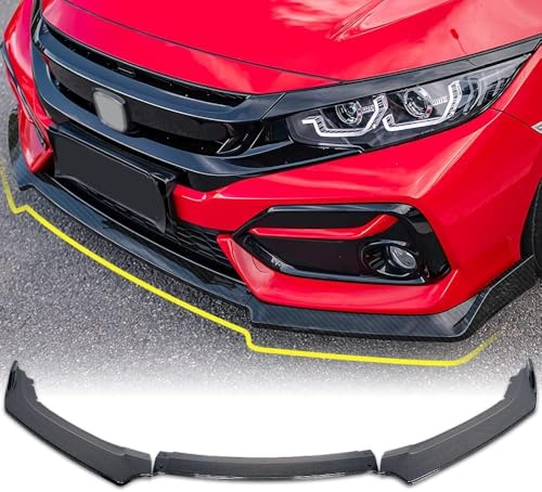 Auto Frontspoiler für 10th Gen Honda Civic Hatchback / Type R FK7 FK8 2016 2017 2018 2019 2020,Auto Frontlippe Spoiler Stoßfängerlippe Spoilerlippe ABS Dauerhaft AntiKollision Frontspoiler Protector