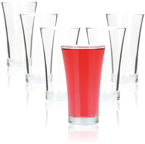 COM-FOUR® 6x Vasos de chupito para tragos y licores - Vasos de chupito de 80 ml - Robustos y Reutilizables, Apto para lavavajillas - Elegante Forma cónica (claro - 80ml)