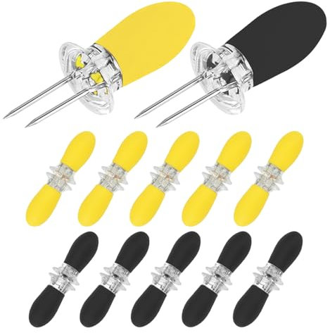 10 Paires De Brochettes De Maïs En Acier Inoxydable, Brochettes De Fromage, Fourchettes De Barbecue, Fourchettes De Support De Maïs De Barbecue, Fourchettes À Fruits En Acier Inoxydable