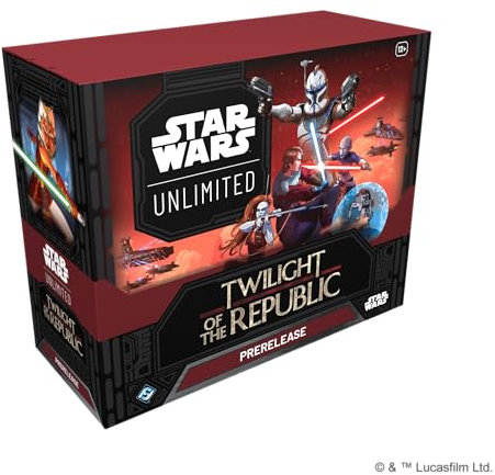 Fantasy Flight Games - Star Wars: Unlimited TCG Twilight of the Republic PRERELEASE-BOX – Starte dein Abenteuer in die Klonkriege! Enthält 6 Booster-Packs, Alter 12+, 2+ Spieler, 20 Minuten, Englisch