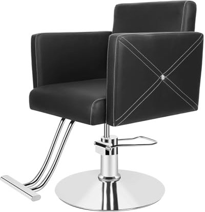 kamulouk Professioneller Friseurstuhl mit 360° Drehung und Hydraulischer Pumpe, Rolling Swivel Hair Salon Stuhl, Beauty Salon Stuhl Ausrüstung, Max Load Gewicht 330 Lbs