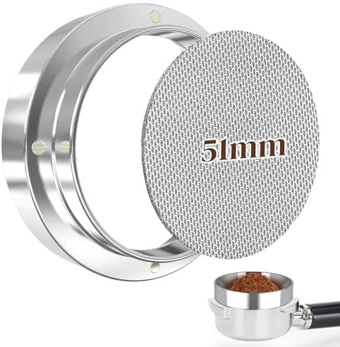NEUTYPECHIC Anillo Dosificador de Café de 51mm Magnetismo Superfuerte, Anillo de Embudo Dosificador Cafe con Filtro Café, Embudo Dosificador Café Fácil Limpiar, Dosificador de Café Molido Escabroso