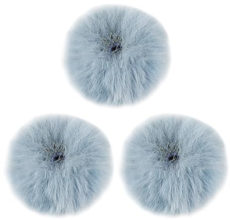 FSSTUD 3 Pcs Furry Lavalier Microphone Wind Muff Mic Protection Cover Windshields Mini Lapel Mic Windscreen Small Fur Mic Wind Screen Microphone Pop Filter Cover Blue
