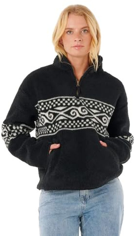 Rip Curl Damen Fleecepullover Oceanic Cosmic KISS Polar, Größe:M, Farben:Washed Black