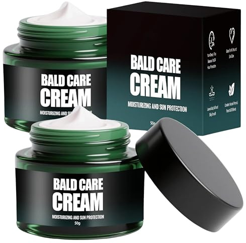Glatzencreme - 2Pcs Kopfhaut Pflege Creme, Feuchtigkeitsspendende, Pflegende & Kopfhautpflege für Glatzenträger, Natürlicher Glatzencreme für Männer, Hat einen Mattierenden Effekt, After Shave Pflege