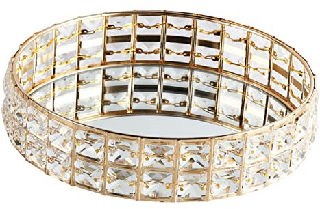 Alipis Bandeja de Cristal Redonda para Snacks Dulces y Frutas Plato Decorativo para Servir Aperitivos y Organizar Joyas Casa