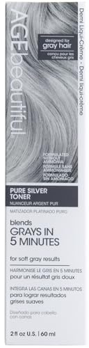 AGE beautiful Pure Silver Demi Liqui-Creme 5-Minute Toner | Blend & Enhance Gray Hair with Soft Gray Tones | Neutralize Yellow Tones | Professional Salon Color