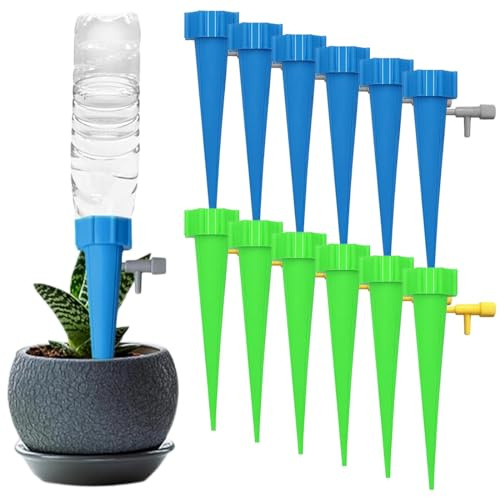GGUFAY 12 Pcs Riego Por Goteo Para Macetas, Picos Autorriego Para Macetas, Riego Automatico Macetas, Dispositivos de Macetas de Interior y Exterior