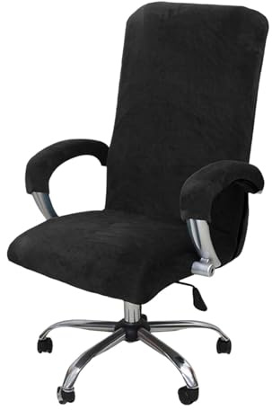 Elastische Stuhlhussen Bürostuhl,Stretch Gaming Stuhl Bezug,Drehstuhl Abdeckung mit Armlehne,Drehstuhl abdeckung mit armlehne, Bezug Abnehmbare Sessel,für Computerstühle und Gaming-Stühle (Schwarz)