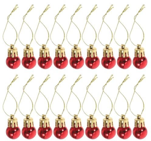 BESPORTBLE Mini-Weihnachtskugeln für Weihnachten, 24 Stück, mehrfarbig, bruchsicher, kleine Glitzerkugel, Weihnachtsbaum-Anhänger für Weihnachtsbaum, Urlaub, Party, Dekoration, 20 mm