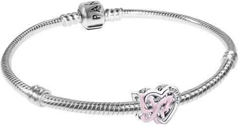 PANDORA Damen-Armband Set Silber Verschlungenes Herz & Schmetterling 21761 | Schmuck-Bundle für Frauen, Armband mit Bead-Charm, romantisches Geschenkset