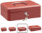 ARREGUI Elegant C9234 Geldkassette aus Stahl | Geldbox | 25 cm breit | Abschließbare Kasse mit Geldeinsatz | Geldkassette mit Schlüssel und Münzeinsatz/Geldeinsatz | Geldkasse | rot