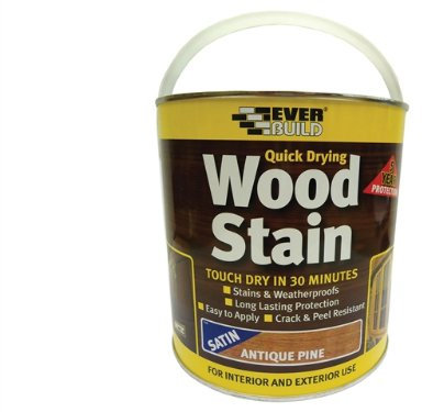 Everbuild Woodstain Satin | Quick Drying, Professional Wood Satin for Architectural Tibmer, Cladding and Garden Furniture - 2.5 Liter - Antique Pine