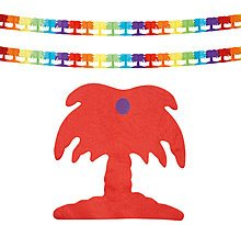 PARTY DISCOUNT Girlande Palme aus Papier, 4m, bunt
