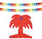PARTY DISCOUNT Girlande Palme aus Papier, 4m, bunt