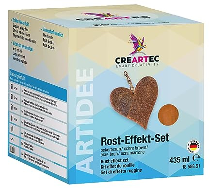 Artidee CREARTEC Kit à effet rouille - Kit de démarrage - Pour décorer des objets avec un aspect fer oxydé - Marron ocre - 435 ml - Fabriqué en Allemagne