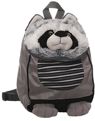 Inware 8958 - Kinder Rucksack, Motiv Waschbär, grau