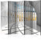 decomonkey Paravent Raumteiler Innen Modern 225x172 cm 5 Teilig Beidseitig Room Divider Wall Raumteiler Stehend Trennwand Sichtschutz Spanische Wand Sichtschutzwand Wohnzimmer Holz Strand Meer