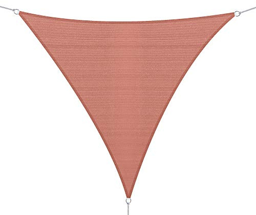 Outsunny Voile d'ombrage Triangulaire Grande Taille 3 x 3 x 3 m polyéthylène Haute densité résistant aux UV Coloris Rouge Rouille