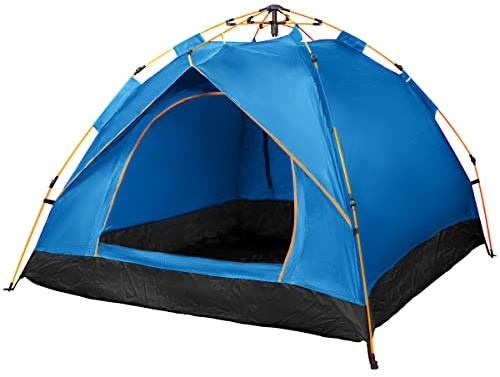 Qisan Camping Automatic Hydraulikzelte 3-4 Person Baldachin Einfach Einzurichten Und Paket Blau