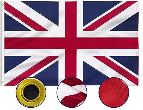 Lixure Union Jack Flag British Flag UK Flag 5ftx3ft/150 x 90cm Heavy Duty Embroidered Flag of UK 210D Nylon Large Flag for Outdoor and Indoor