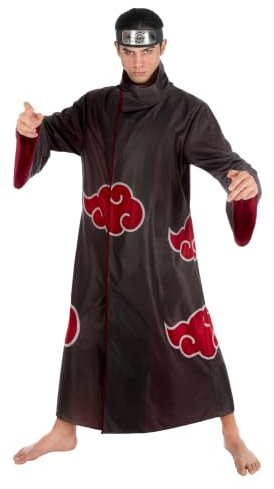 Chaks - Itachi Uchiha Kostüm, Cosplay Anime Outfit | Offizielles Naruto Outfit, 2-teiliges Set mit Gewand und Stirnband, für Karneval und Anime Events