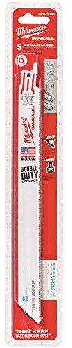 Milwaukee Säbelsäge, 48-00-4188, 22,9 cm x 18-TPI, dünne Schnittfuge, eisgehärtet, Multimaterialien, Säbelsäge, 5 Stück