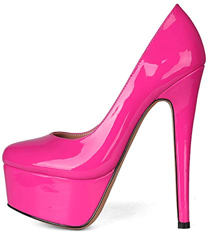 SOPHITINA Damen Super High Heels Plateau Lack Leder Pumps Sexy Party Schuhe, Pink (rose), 40.5 EU