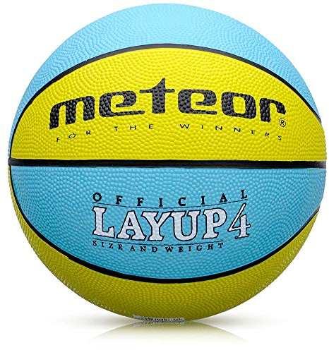 meteor Basketball für den Innen- und Außenbereich, raue Oberfläche, Asphalt, Granulat, Unisex, Farbe für Kinder, Jugend, weich und Bouncy, Größe 4, ideal für Training/weicher Basketball