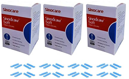 Blood Glucose Lancets x 150pcs 28G for Diabetics Test Single use Sterile Lancets Compatible with Safe ACCU AQ and Most Lancing Device (Pack of 3)