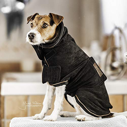Kentucky - Hundemantel Towel - Schwarz - Größe XXS (22-28cm)