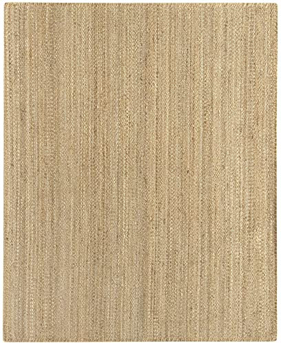 HAMID - Jute Teppich, Granada Teppich 100% Natürliche Jutefaser Handgewebt, Weicher Teppich und Hohe Festigkeit für Wohnzimmer, Esszimmer, Schlafzimmer, Flurteppich - Natürlich (250x200cm)
