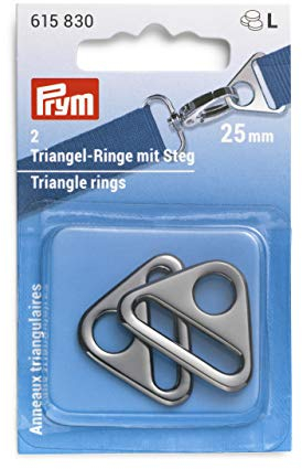 Prym 615830-1 Steg 25 mm Gunmetal Triangel-Ringe, Zinklegierung