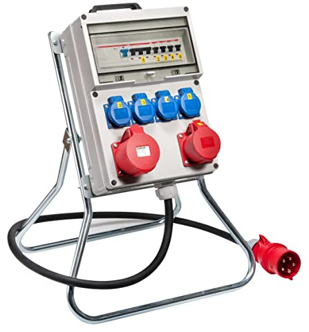 VOTHA® Kunststoff-StandverteilerKÖLN mit FI-Schalter Eingang CEE 32 A, 400 V, Steckdose 230 V~ 3, CEE 16 A, 400 V~ 2, CEE 32 A, 400 V~ 1, LS 16 A, 1-polig, C 1, LS 16 A, 3-polig, C 1