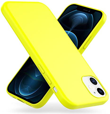 Kaliroo Neon Cover compatible with IPHONE 12 | IPHONE 12 PRO Case, Slim Colourful Silicone Skin Protective Shockproof Mobile Phone Coverage, Soft Rugged Back Protector Ultra-Thin Bumper, Color:Yellow