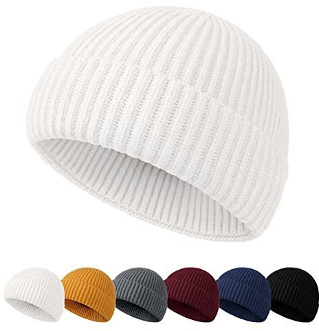 NEOLA Beanie Hat Men - Fisherman Beanie Trawler Beanie Knitted Cuffed Winter Hat Skullcap Gifts for Men UK