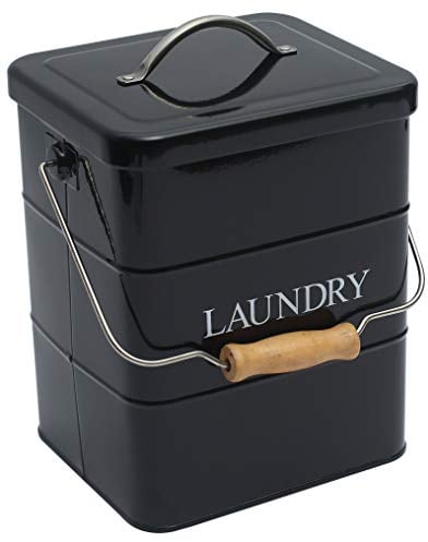 Xbopetda Laundry Powder Bin, Washing Powder Storage Tin with Scoop, Airtight Lid & Handles, Laundry Detergent Powder Storage Tin Box - Perfect for Holding Pods Tablets Capsules Powder Detergent-Black