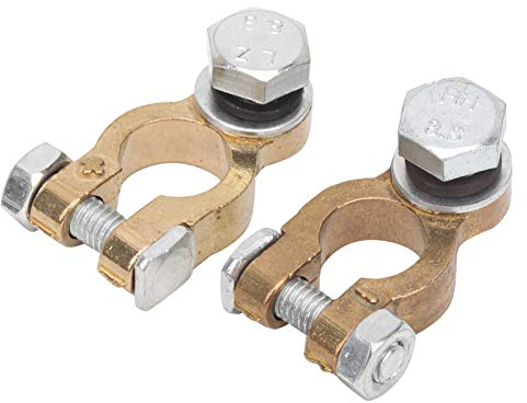 Morsetti Batteria Auto, 2 Pezzi Morsetto Batteria Sgancio Rapido 300A Grande Corrente Terminali Batteria Ottone Positivo e Negativo Vite Singola M10 Connettori per Camion, Roulotte