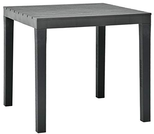 Tidyard Garten-Esstisch Gartentisch Terassentisch Esstisch Campingtisch 78x78x72cm,Balkontisch Beistelltisch Gartenmöbel Garten Tisch Latten-Design,Tischplatte mit Lattenrost,Kunststoff,Anthrazit