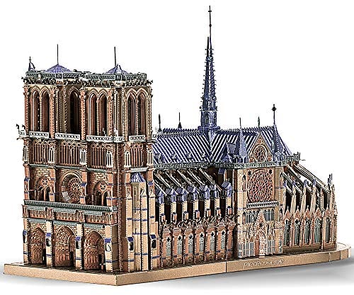 Piececool 3D Puzzle Metall Architecture Notre Dame de Paris, 3D Metall Puzzle für 340 Edelstahl, 1:1 Wiederherstellen, Gotischer Stil, Geburtstagsgeschenk, Modellbausatz Erwachsene, 382 Teile