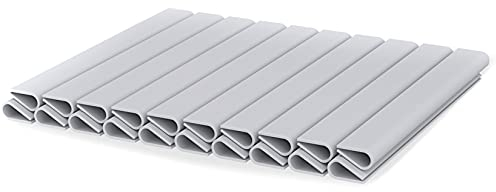 WDB - Befestigungsclips Klemmschienen für Sichtschutzstreifen - Sichtschutz/Windschutz für Garten und Zaun – Doppelstabmattenzaun - für Basic Line - 20 Stück - Grau - RAL 7040