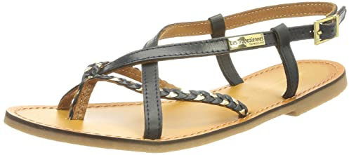 LES TROPEZIENNES PAR M. BELARBI Femme Chou Chaussures Ville Entre-Doigt, Marine-Or, 36 EU