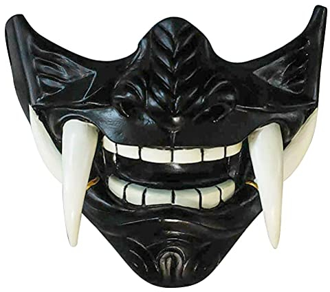 spier Halloween Maske - Japanische Samurai Prajna Maske, Dämon Samurai Halbmaske Cosplay Kostüm Requisiten